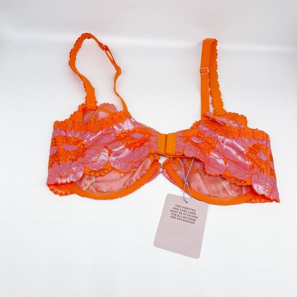 Savage X Fenty Women's Perfect Pearly Poppylicious Lace Bralette Size 38D - Picture 3 of 6